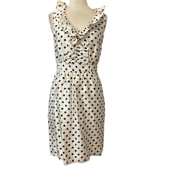 Kate Spade 100% Silk Natalia Polka Dot Dress sleeveless Ruffled collar 6 - Picture 7 of 15
